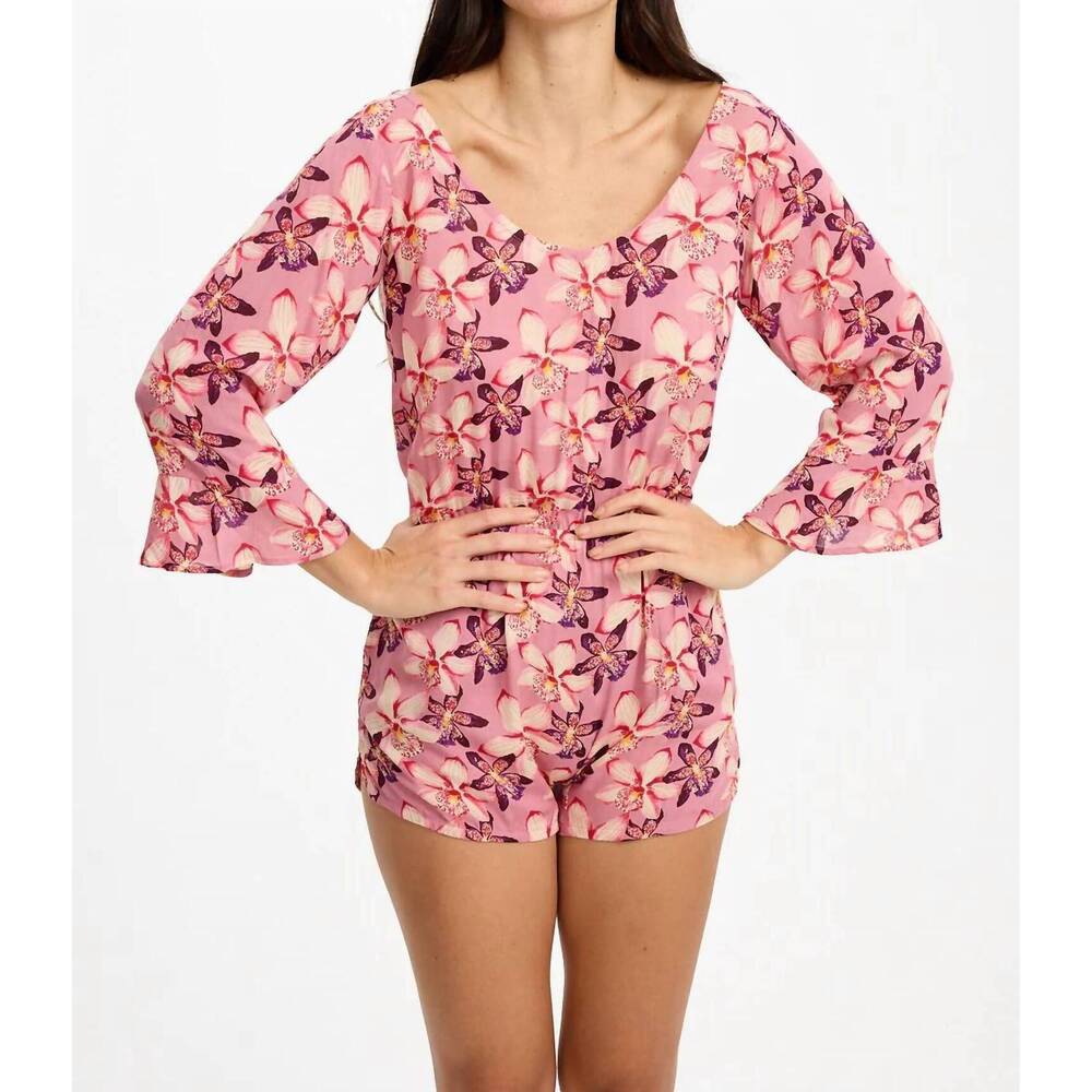 NEW BENOA baja short romper in bloom